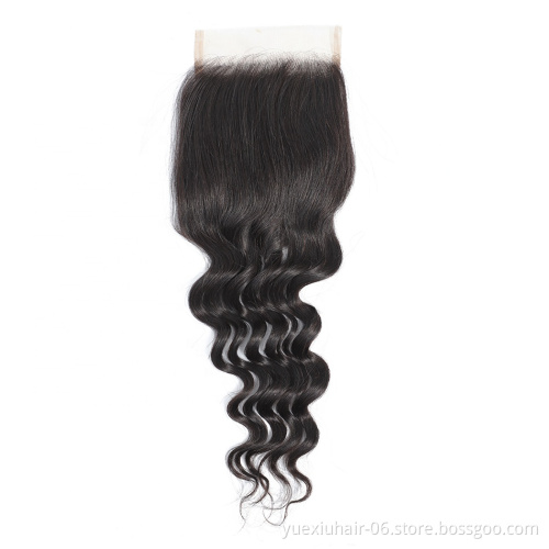 Brazilian Virgin Human Hair Loose Deep 4x4 Lace Closure